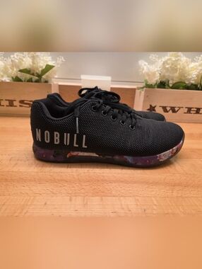 NOBULL Black Space Floral Outwork Trainer Shoes "Midnight Palm"  Womens Sz 10.5